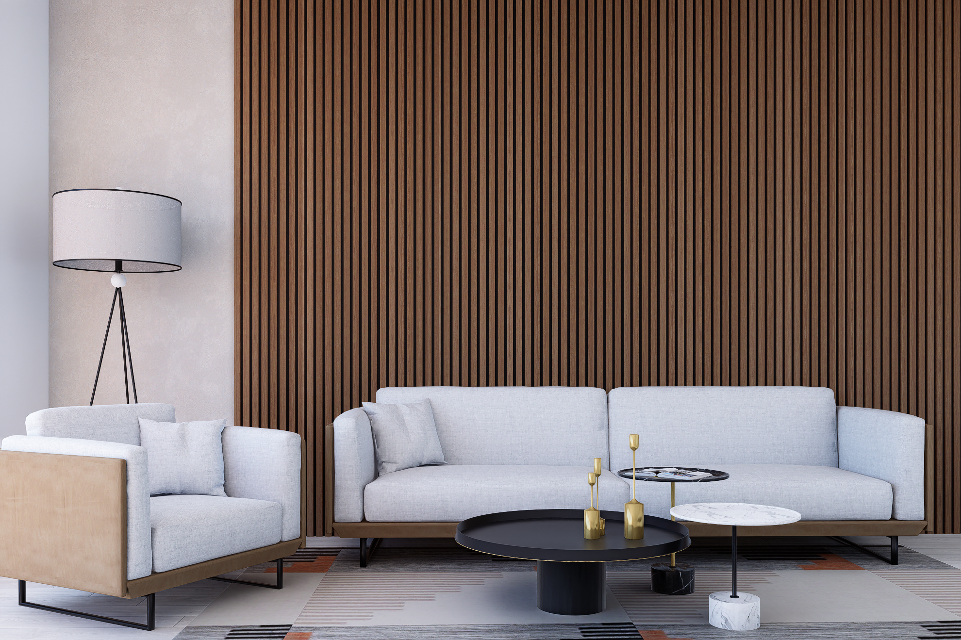 Luxury Walnut Acoustic Slat Wood Wall Panels